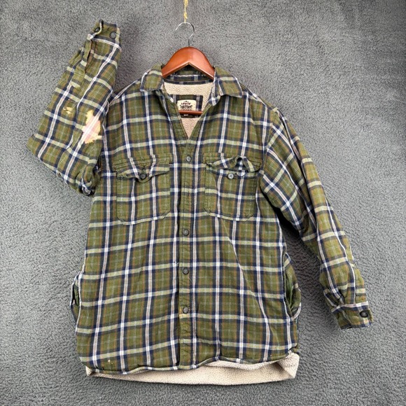 Levi's Other - Levis Mens Sherpa Lined Flannel Shirt Jacket Medium Distressed‎ Bleached